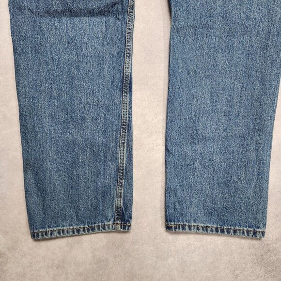 Levis 505 Jeans Mens 38x29 Blue Denim Zip Fly Straight Leg Classic 100% Cotton - Picture 8 of 16